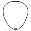 Lex & Lu Chisel Stainless Steel Black Plated Leather Cord Necklace 20'' - 5 - Lex & Lu