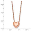 Lex & Lu Chisel Stainless Steel Polished Pink Plated Heart Necklace 17.5'' - 5 - Lex & Lu