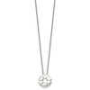 Lex & Lu Chisel Stainless Steel Polished Flower Necklace 18.5'' - 3 - Lex & Lu