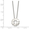 Lex & Lu Chisel Stainless Steel Polished Flower Necklace 18.5'' - 5 - Lex & Lu