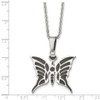 Lex & Lu Chisel Stainless Steel Butterfly Necklace 20'' - 5 - Lex & Lu