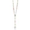 Lex & Lu Chisel Stainless Steel Polished Agate Rosary 31'' - 3 - Lex & Lu