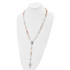 Lex & Lu Chisel Stainless Steel Polished Agate Rosary 31'' - 4 - Lex & Lu