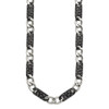 Lex & Lu Chisel Stainless Steel Polished Black Plated Link Necklace 24'' - 3 - Lex & Lu