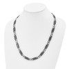 Lex & Lu Chisel Stainless Steel Polished Black Plated Link Necklace 24'' - 5 - Lex & Lu
