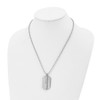 Lex & Lu Chisel Stainless Steel Brushed and Polished w/CZ Necklace 20'' LAL39871 - 4 - Lex & Lu