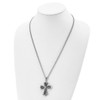 Lex & Lu Chisel Stainless Steel Antiqued Cross Necklace 24'' LAL39888 - 4 - Lex & Lu