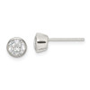 Lex & Lu Sterling Silver 5mm CZ Round Bezel Stud Earrings - Lex & Lu