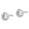 Lex & Lu Sterling Silver 5mm CZ Round Bezel Stud Earrings - 2 - Lex & Lu