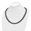 Lex & Lu Chisel Stainless Steel Black Plated Necklace 20'' - 5 - Lex & Lu