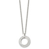 Lex & Lu Chisel Stainless Steel Polished White Enameled w/Crystals Necklace 18'' - 3 - Lex & Lu