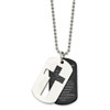 Lex & Lu Chisel Stainless Steel Black Plated Lord's Prayer Necklace 24'' - 3 - Lex & Lu