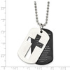 Lex & Lu Chisel Stainless Steel Black Plated Lord's Prayer Necklace 24'' - 5 - Lex & Lu