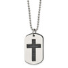 Lex & Lu Chisel Stainless Steel Black Plated Lord's Prayer Necklace 24'' - 6 - Lex & Lu