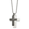 Lex & Lu Chisel Stainless Steel Black Plated Lord's Prayer Cross Necklace 24'' - 6 - Lex & Lu