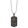 Lex & Lu Chisel Stainless Steel Plated 1/10ct.tw Dia Dog Tag Necklace 24'' - 3 - Lex & Lu