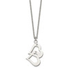 Lex & Lu Chisel Stainless Steel Polished Hearts and CZs Necklace 16.5'' - 3 - Lex & Lu