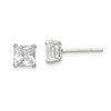 Lex & Lu Sterling Silver 5mm Princess Basket Set CZ Stud Earrings - Lex & Lu