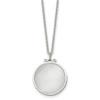 Lex & Lu Chisel Stainless Steel Polished White Cat's Eye Round Necklace 18.25'' - Lex & Lu