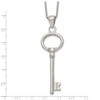 Lex & Lu Chisel Stainless Steel Polished Key Necklace 20'' - 5 - Lex & Lu