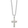 Lex & Lu Chisel Stainless Steel Diamond Accent Cross Necklace 22'' - 3 - Lex & Lu