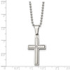 Lex & Lu Chisel Stainless Steel Diamond Accent Cross Necklace 22'' - 5 - Lex & Lu