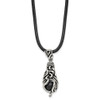 Lex & Lu Chisel Stainless Steel Antiqued Moveable Blk Agate Necklace 20'' - 3 - Lex & Lu