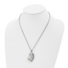 Lex & Lu Chisel Stainless Steel Polished White Cat's Eye Heart Necklace 20'' - 4 - Lex & Lu