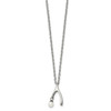 Lex & Lu Chisel Stainless Steel Polished Wishbone w/FWC Pearl Necklace 16'' - 3 - Lex & Lu