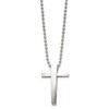 Lex & Lu Chisel Stainless Steel Cross 22'' Necklace - 3 - Lex & Lu