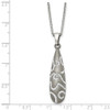 Lex & Lu Chisel Stainless Steel Polished Crystal Pendant Necklace 18'' - 5 - Lex & Lu