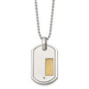 Lex & Lu Chisel Stainless Steel 18k Gold Plating w/.01ct. Diamond Necklace 24'' - 3 - Lex & Lu