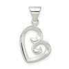 Lex & Lu Sterling Silver Polished Fancy Swirl Heart Pendant - 3 - Lex & Lu