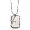 Lex & Lu Chisel Stainless Steel Brushed, & Antiqued 2 Piece Necklace 22'' - Lex & Lu