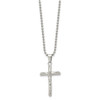 Lex & Lu Chisel Stainless Steel Polished Cross w/Jesus Necklace - 3 - Lex & Lu