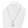 Lex & Lu Chisel Stainless Steel Polished Anchor Mariner Cross Necklace 22'' - 4 - Lex & Lu