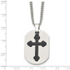 Lex & Lu Chisel Stainless Steel Black Plated Cross Necklace 22'' - 5 - Lex & Lu
