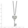 Lex & Lu Chisel Stainless Steel Mom Lock n' Key Chain Slide Necklace 20'' - 3 - Lex & Lu