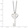 Lex & Lu Chisel Stainless Steel Polished Key w/Cross Necklace 16'' - 5 - Lex & Lu