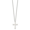 Lex & Lu Chisel Stainless Steel Brushed and Polished Small Cross Necklace 18'' - 3 - Lex & Lu