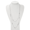 Lex & Lu Chisel Stainless Steel Two Strand Cross Necklace 30'' - 3 - Lex & Lu