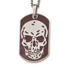 Lex & Lu Chisel Stainless Steel Brown Plated Skull Dog Tag Necklace 24'' - 2 - Lex & Lu