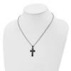 Lex & Lu Chisel Stainless Steel Black Plated Medium Pillow Cross Necklace 18'' - 4 - Lex & Lu