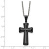 Lex & Lu Chisel Stainless Steel Black Plated Medium Pillow Cross Necklace 18'' - 5 - Lex & Lu