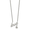 Lex & Lu Chisel Stainless Steel Polished LOVE Necklace 16.5'' - 3 - Lex & Lu