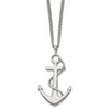 Lex & Lu Chisel Stainless Steel Polished Anchor Mariner Cross Necklace 24'' - 3 - Lex & Lu