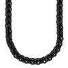 Lex & Lu Chisel Stainless Steel Polished Black Plated Necklace 24'' LAL40195 - Lex & Lu