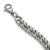 Lex & Lu Chisel Stainless Steel Polished Double Curb Chain Necklace 24'' - 4 - Lex & Lu