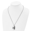 Lex & Lu Chisel Stainless Steel w/CZ & Leather Reversible Inlay Necklace 22'' - 5 - Lex & Lu
