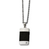 Lex & Lu Chisel Stainless Steel w/CZ & Leather Reversible Inlay Necklace 22'' - 7 - Lex & Lu